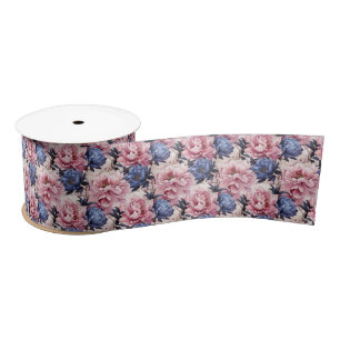 Floral Print Satin Ribbon