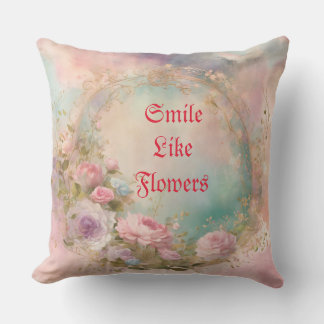 Floral Print Throw Pillow" Outdoor Pillow