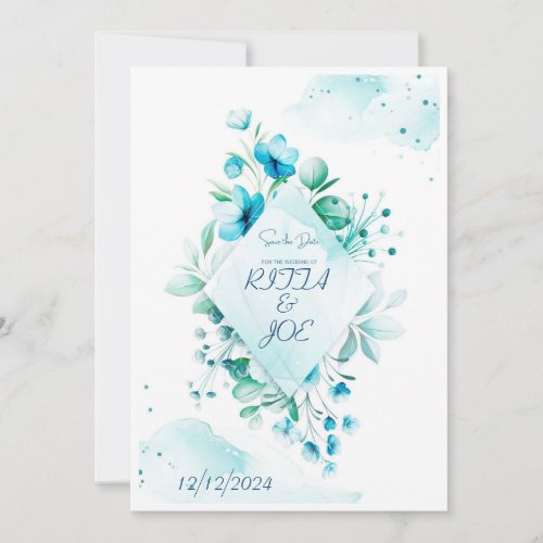 Floral Print Wedding Invitation