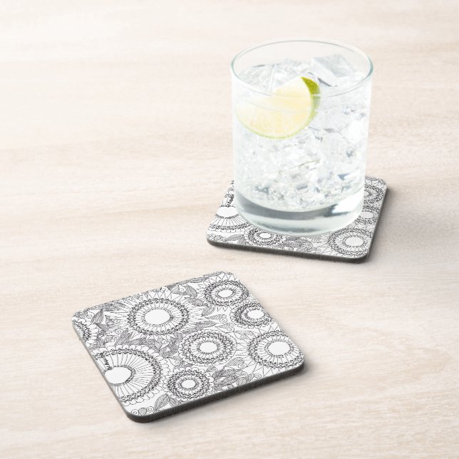 floral printed candles beverage coaster (Right Side)