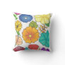 Floral printed throw pillow