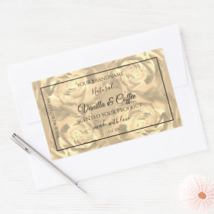 Floral Product Labels Beige Roses Cream Colors