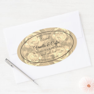 Floral Product Labels Beige Roses Cream Colors