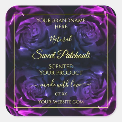 Floral Product Labels Pink Purple Flowering Roses