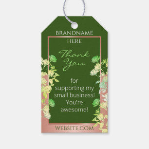 Floral Product Supplies Forest Green and Rose Gold Gift Tags