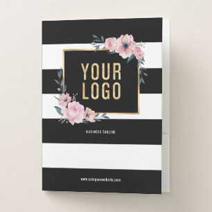 Floral Professional Business Logo Pocket Folder