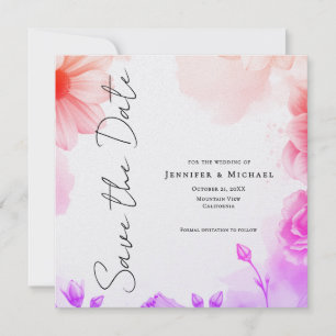 Floral Professional Minimalist Modern Plain Save The Date