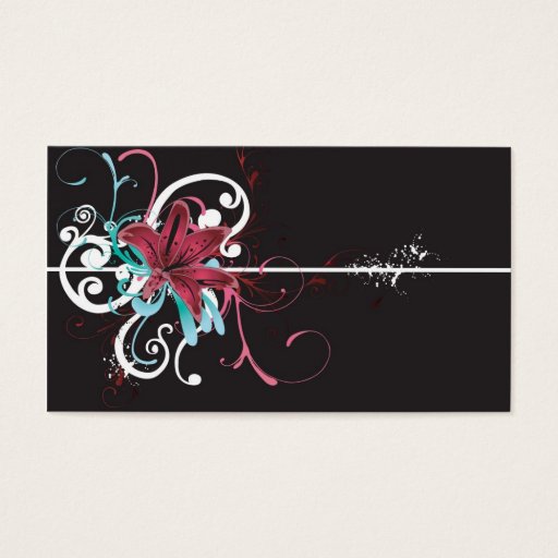 Customizable Floral Profile Card Business Cards