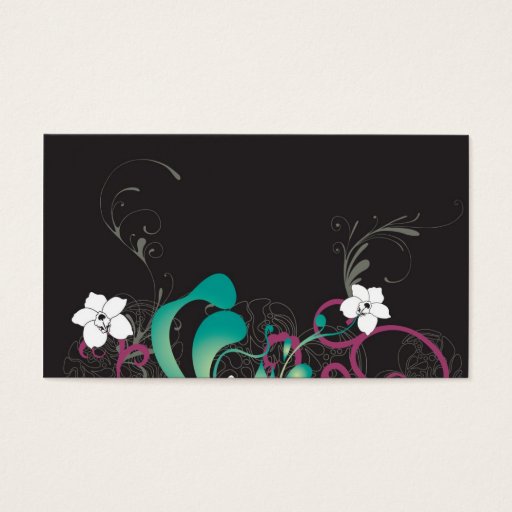 Customizable Floral Profile Card Business Cards