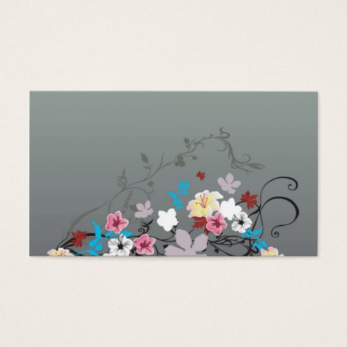 Floral Profile Card Business Card Templates