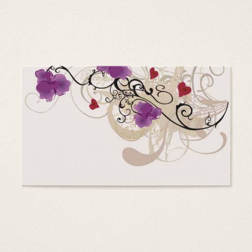 Customizable Floral Profile Card Business Cards