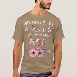 Floral Promoted To Great Gigi 2022 Mothers Day Gif T-Shirt