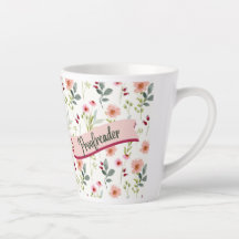 Floral Proofreader Latte Mug