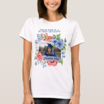 Floral Proud Mom of a Military Graduate Photo  T-Shirt