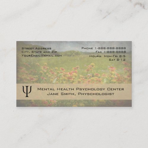 Floral  Psychologist Counselor Business Business Card