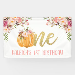 Pumpkin Birthday Banners | Zazzle