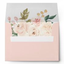 Floral Pumpkin Baby Shower Blush Pink Envelope