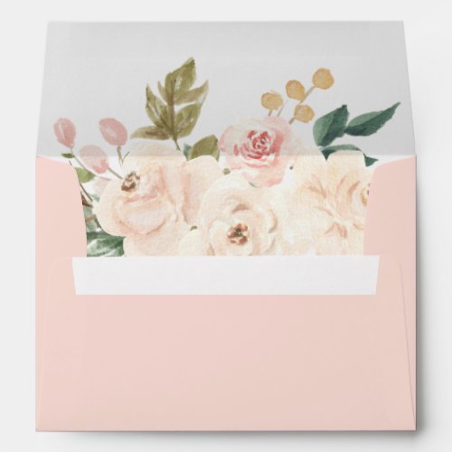 Floral Pumpkin Baby Shower Blush Pink Envelope