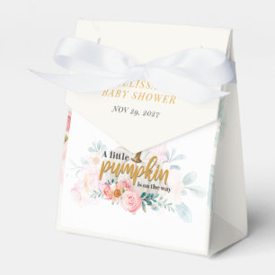 Floral Pumpkin Baby Shower Botanical Favor Boxes