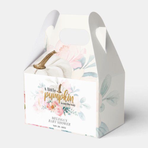 Floral Pumpkin Baby Shower Botanical Favor Boxes