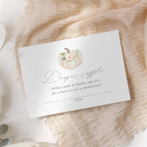 Floral Pumpkin Baby Shower Diaper Raffle Ticket Enclosure Card