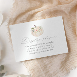 Floral Pumpkin Baby Shower Display Shower Enclosure Card
