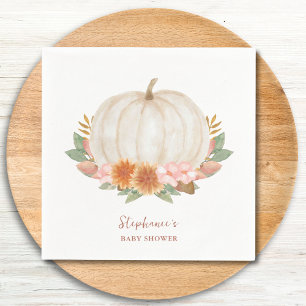 Floral Pumpkin Baby Shower Napkins