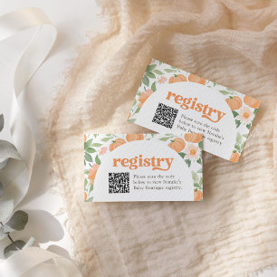 Floral Pumpkin Baby Shower Registry Card