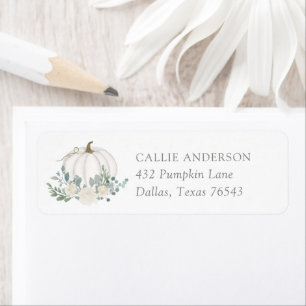Floral Pumpkin Baby Shower Return Address Label
