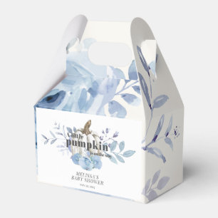 Floral Pumpkin Baby Shower Watercolor Blue Lilac Favor Boxes