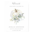 Floral Pumpkin Baby Shower Welcome Sign