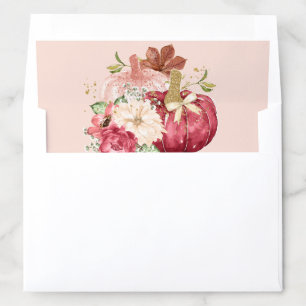 Floral Pumpkin Blush Marsala Baby Shower Envelope Liner
