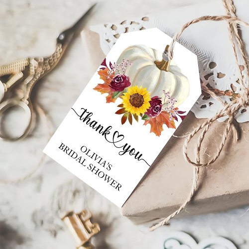 Floral Pumpkin Bridal Shower Favor  Gift Tags