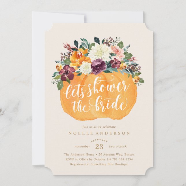 Floral Pumpkin Bridal Shower Invitation (Front)