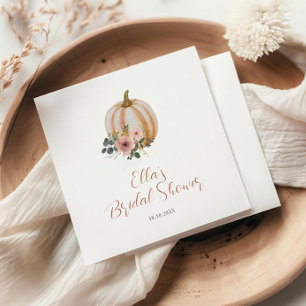 Floral Pumpkin Bridal Shower Napkins