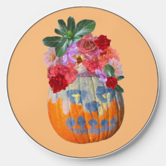 Floral Pumpkin Cutout Design Wireless Charger