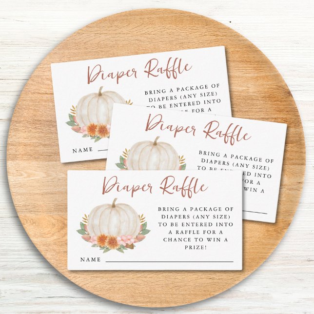 Floral Pumpkin Diaper Raffle Enclosure Card (Creator Uploaded)