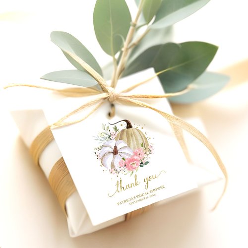 Floral Pumpkin Fall Bridal Shower Favor Favor Tags