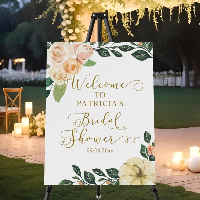 Floral Pumpkin Fall Bridal Shower Welcome Sign  (Creator Uploaded)