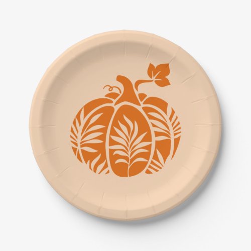 Floral Pumpkin Fall Thanksgiving Paper Plates