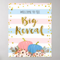 Floral Pumpkin Gender Reveal Welcome Sign