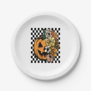 Floral Pumpkin Paper Plates