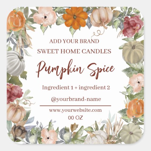 Floral Pumpkin product label