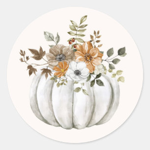Floral Pumpkin Sticker