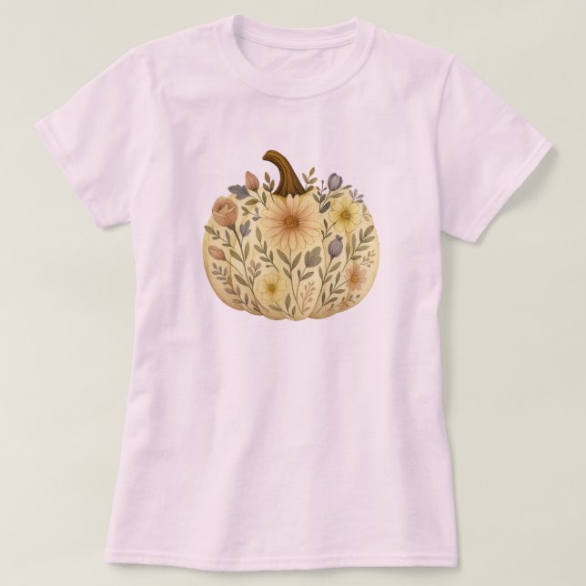 Floral Pumpkin T-Shirt (Design Front)