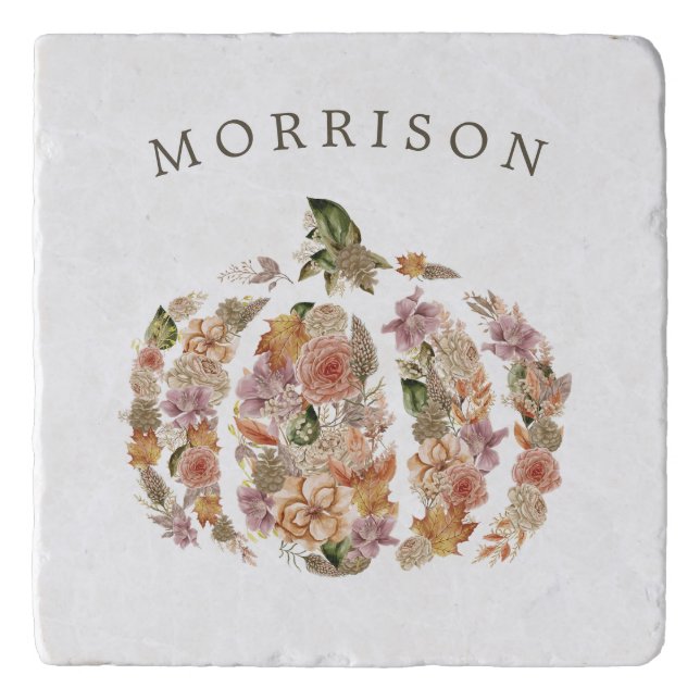 Floral Pumpkin Trivet (Front)