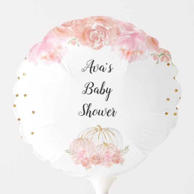 Floral Pumpkin Watercolor Balloons (Front)