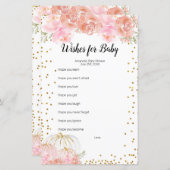 Floral Pumpkin Watercolor Wishes for Baby Game (Front/Back)