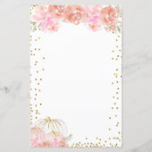 Floral Pumpkin Watercolor Word Scramble Game (Back)