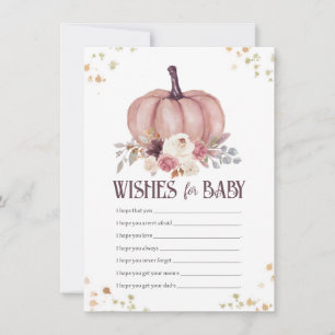 Floral Pumpkin Wishes for Baby\, Well Wishes Note Card